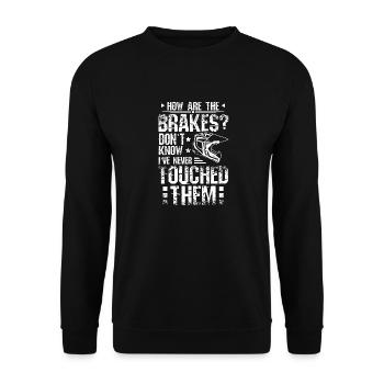 Brakes Motocross Dirt Bike - Unisex Pullover - Schwarz - Vorne - Alina (178cm) & Michal (187cm)