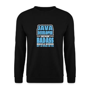 Java Developer Badass - Sweat-shirt Unisexe - noir - Devant - Alina (178cm) & Michal (187cm)