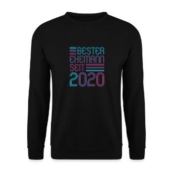 Bester Ehemann seit 2020 1. Hochzeitstag - Unisex Pullover - Schwarz - Vorne - Alina (178cm) & Michal (187cm)