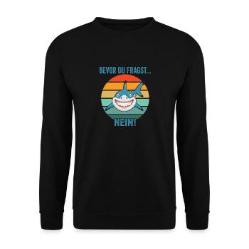 Bevor Du Fragst Nein! - Unisex Pullover - Schwarz - Vorne - Alina (178cm) & Michal (187cm)