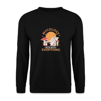 Morels Mushrooms Aesthetic Graphic Mushroom Huntin - Unisex Pullover - Schwarz - Vorne - Alina (178cm) & Michal (187cm)