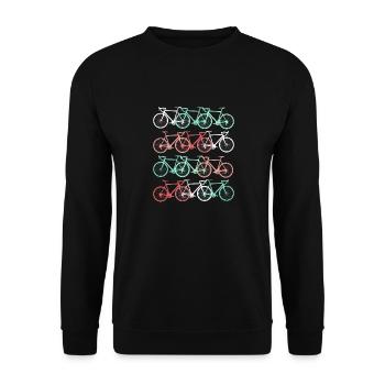 Fahrrad Mountainbike Radsport Retro Vintage coole - Unisex Pullover - Schwarz - Vorne - Alina (178cm) & Michal (187cm)