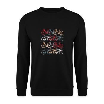 Fahrrad bunte Fahrräder hobby - Unisex Pullover - Schwarz - Vorne - Alina (178cm) & Michal (187cm)