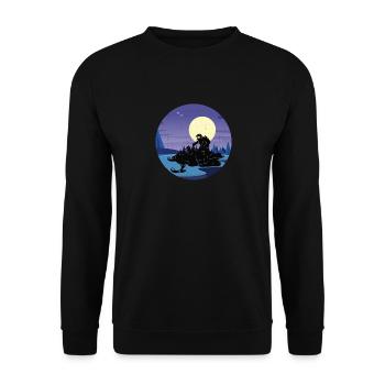 Motoneige hiver motoneigistes glace paysage - Sweat-shirt Unisexe - noir - Devant - Alina (178cm) & Michal (187cm)