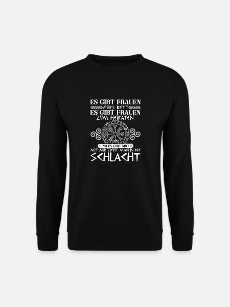 Wikinger Frau Freundin Schildmaid Spruch Geschenk - Unisex Pullover - Schwarz