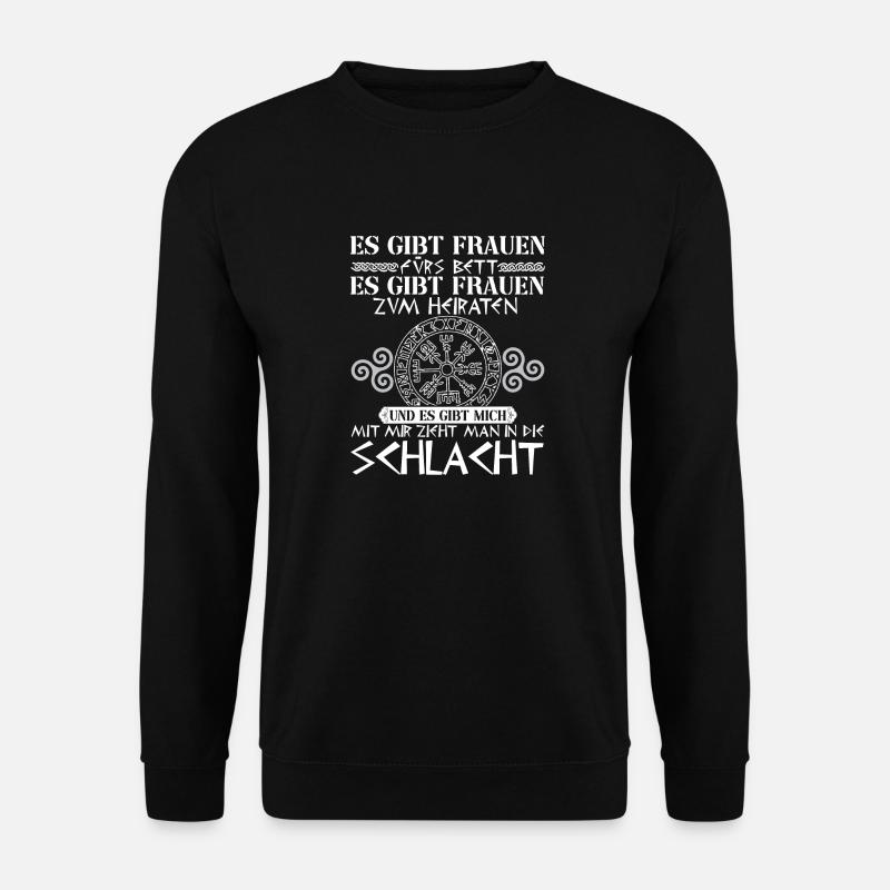 Wikinger Frau Freundin Schildmaid Spruch Geschenk - Unisex Pullover - Schwarz