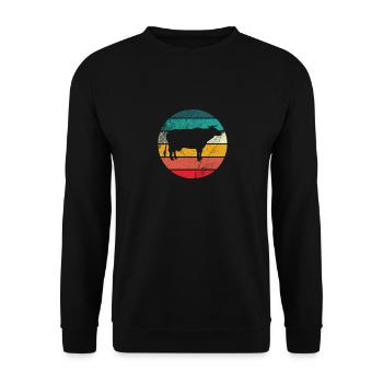 Vache Bovine Cow motif animal imprimé animal motif - Sweat-shirt Unisexe - noir - Devant - Alina (178cm) & Michal (187cm)