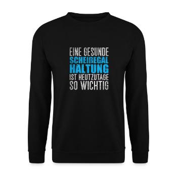Scheißegal Haltung - Unisex Pullover - Schwarz - Vorne - Alina (178cm) & Michal (187cm)