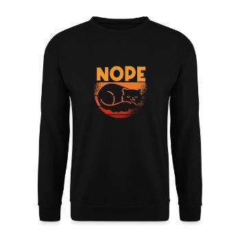 Nope Schlafender Kater keine Lust - Unisex Pullover - Schwarz - Vorne - Alina (178cm) & Michal (187cm)