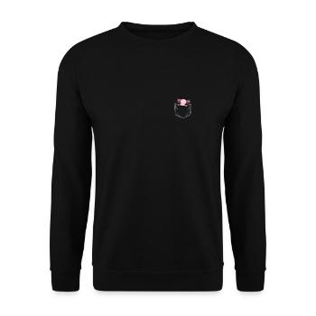 AXOLOTL in Chest Pocket Chest Bag Gift - Unisex Sweatshirt - black - Front - Alina (178cm) & Michal (187cm)