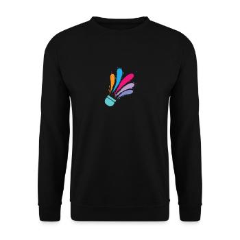 colorful badminton badminton badminton sport - Unisex Sweatshirt - black - Front - Alina (178cm) & Michal (187cm)