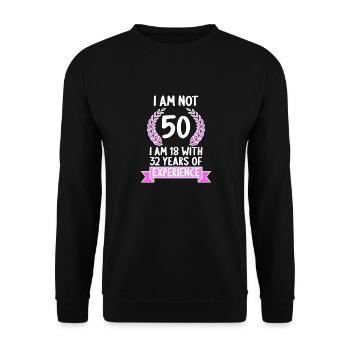 50 ans 50 ans 50 ans 50 ans 50 ans - Sweat-shirt Unisexe - noir - Devant - Alina (178cm) & Michal (187cm)