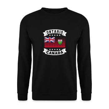 Ontario Flagge - Unisex Pullover - Schwarz - Vorne - Alina (178cm) & Michal (187cm)