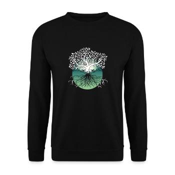 Yggdrasil Wikinger Lebensbaum - Unisex Pullover - Schwarz - Vorne - Alina (178cm) & Michal (187cm)