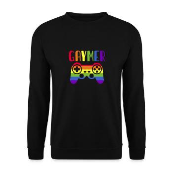 LGBT GAY PRIDE GAY LESBIANS CSD RAINBOW - Unisex Sweatshirt - black - Front - Alina (178cm) & Michal (187cm)