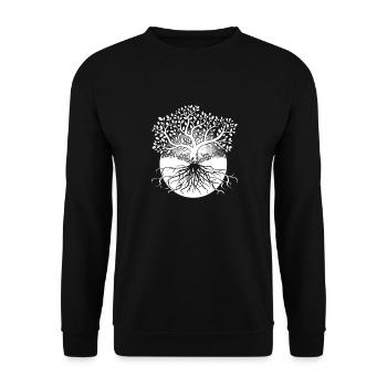 Yggdrasil Viking Tree of Life - Unisex Sweatshirt - black - Front - Alina (178cm) & Michal (187cm)