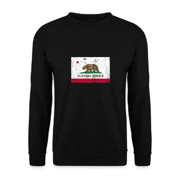 California Republic Sommer Sun Palms Beach Cali - Unisex Pullover - Schwarz - Vorne - Alina (178cm) & Michal (187cm)