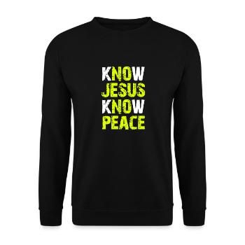 Jesus Christian Bible Verse Scripture Recognize Jesus - Unisex Sweatshirt - black - Front - Alina (178cm) & Michal (187cm)