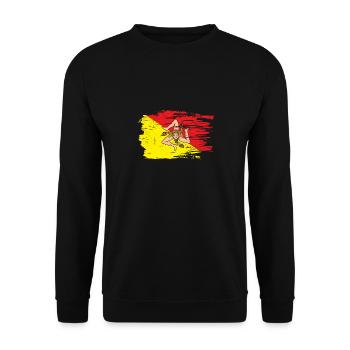 Italie Italia Sicilia Drapeau Sicile Palerme - Sweat-shirt Unisexe - noir - Devant - Alina (178cm) & Michal (187cm)
