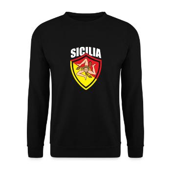 Italy Italia Sicilia Flag Sicily Palermo - Unisex Sweatshirt - black - Front - Alina (178cm) & Michal (187cm)