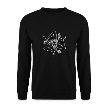 Italy Italia Sicilia Flag Sicily Palermo - Unisex Sweatshirt - black - Front - Alina (178cm) & Michal (187cm)
