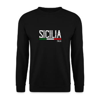 Italie Italia Sicilia Drapeau Sicile Palerme - Sweat-shirt Unisexe - noir - Devant - Alina (178cm) & Michal (187cm)