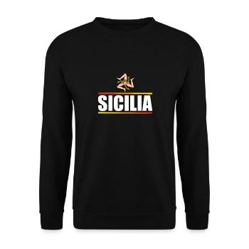 Italie Italia Sicilia Drapeau Sicile Palerme - Sweat-shirt Unisexe - noir - Devant - Alina (178cm) & Michal (187cm)