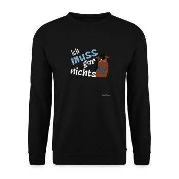 Pferd Araber muss gar nichts - Unisex Pullover - Schwarz - Vorne - Alina (178cm) & Michal (187cm)