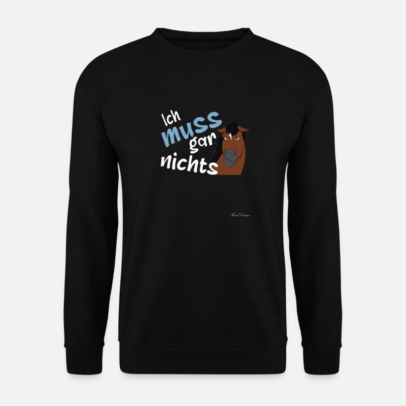Pferd Araber muss gar nichts - Unisex Pullover - Schwarz