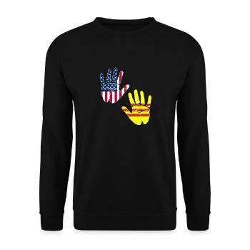 Vietnam Viet Origin America Flag I Gift - Unisex Sweatshirt - black - Front - Alina (178cm) & Michal (187cm)