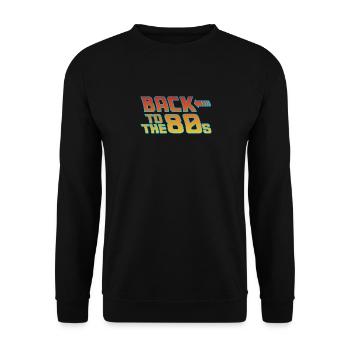 Geburtstag 80er - Unisex Pullover - Schwarz - Vorne - Alina (178cm) & Michal (187cm)