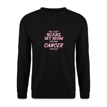 Du kannst mich nicht erschrecken, ich schlage Krebs, Krebs - Unisex Pullover - Schwarz - Vorne - Alina (178cm) & Michal (187cm)