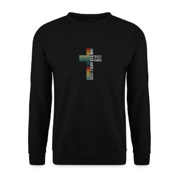 Jesus Ganze Lotta Jesus ein bisschen Garn - Unisex Pullover - Schwarz - Vorne - Alina (178cm) & Michal (187cm)