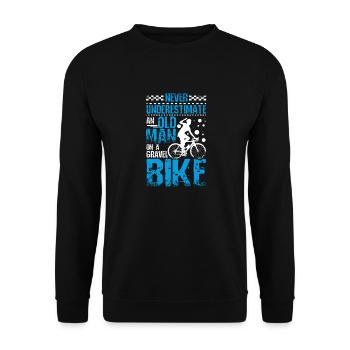 Old man on a Gravel bike - Unisex Sweatshirt - black - Front - Alina (178cm) & Michal (187cm)