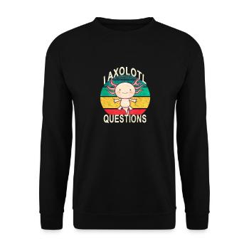 Axolotl. I Axolotl Questions. Drôle d’Axolotl - Sweat-shirt Unisexe - noir - Devant - Alina (178cm) & Michal (187cm)