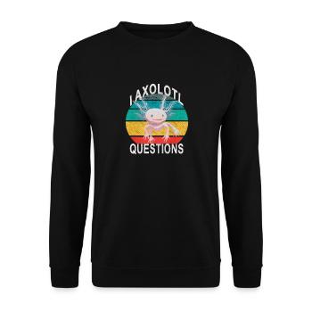 Axolotl. I Axolotl Questions. Drôle d’Axolotl - Sweat-shirt Unisexe - noir - Devant - Alina (178cm) & Michal (187cm)