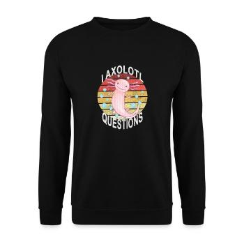 Axolotl. I Axolotl Questions. Drôle d’Axolotl - Sweat-shirt Unisexe - noir - Devant - Alina (178cm) & Michal (187cm)