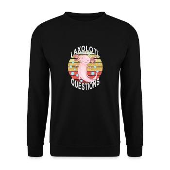 Axolotl. I Axolotl Questions. Drôle d’Axolotl - Sweat-shirt Unisexe - noir - Devant - Alina (178cm) & Michal (187cm)