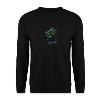 Vintage Casette Tape Eighties 80's 90's - Unisex Sweatshirt - black - Front - Alina (178cm) & Michal (187cm)