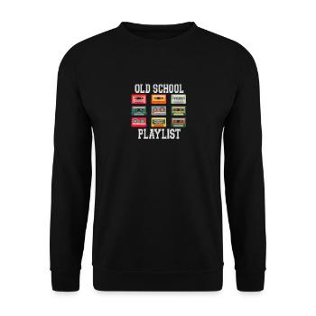 Vintage Casette Tape Old School Playlist 80's 90's - Unisex Sweatshirt - black - Front - Alina (178cm) & Michal (187cm)