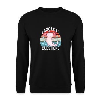 Axolotl. I Axolotl Questions. Drôle d’Axolotl - Sweat-shirt Unisexe - noir - Devant - Alina (178cm) & Michal (187cm)