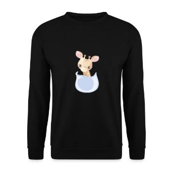 Marsupium Bébé Girafe - Sweat-shirt Unisexe - noir - Devant - Alina (178cm) & Michal (187cm)