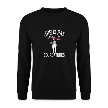 J'peux pas j'ai encore courbatures - Sweat-shirt Unisexe - noir - Devant - Alina (178cm) & Michal (187cm)