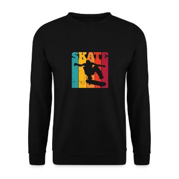 Skateboarding Skateboard Skateboarder Vintage - Unisex Sweatshirt - black - Front - Alina (178cm) & Michal (187cm)