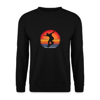 Skateboarding Skateboard Skateboarder Vintage - Unisex Sweatshirt - black - Front - Alina (178cm) & Michal (187cm)