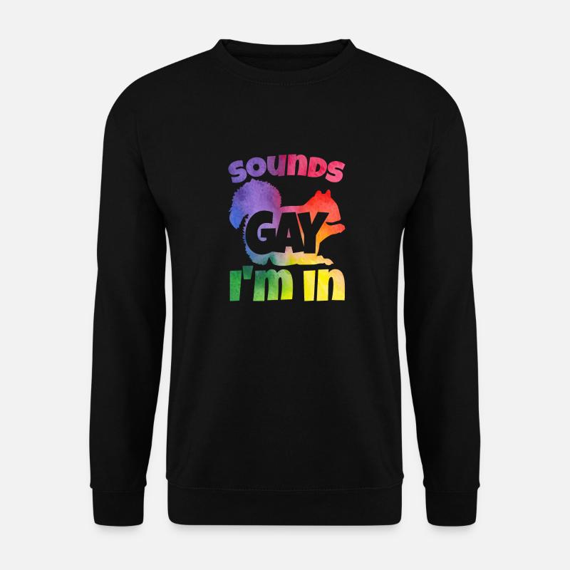 Eichhörnchen und ein Regenbogen - Unisex Pullover - Schwarz