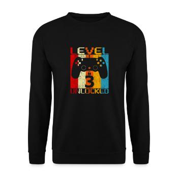 Niveau 3 débloqué - Sweat-shirt Unisexe - noir - Devant - Alina (178cm) & Michal (187cm)