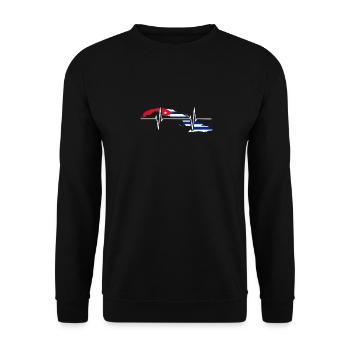 Cuba Battements de coeur Drapeau Vintage Rétro Cuba - Sweat-shirt Unisexe - noir - Devant - Alina (178cm) & Michal (187cm)