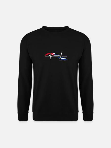Kuba Herzschlag Flagge Vintage Retro Kuba - Unisex Pullover - Schwarz