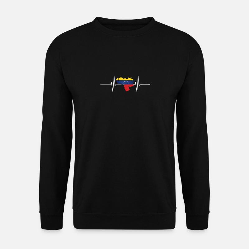 Venezuela Herzschlag Flagge Vintage Venezuela - Unisex Pullover - Schwarz